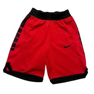 Nike Boys Athletic Dri-Fit Shorts Red and Black Size Medium